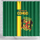 Republique du Congo Football Shower Curtain Go Ba Diabulu ya Mbwaki Green Color - African Pride