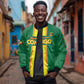 Custom Republique du Congo Football Sleeve Zip Bomber Jacket Go Ba Diabulu ya Mbwaki Green Color - African Pride