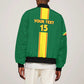 Custom Republique du Congo Football Sleeve Zip Bomber Jacket Go Ba Diabulu ya Mbwaki Green Color - African Pride