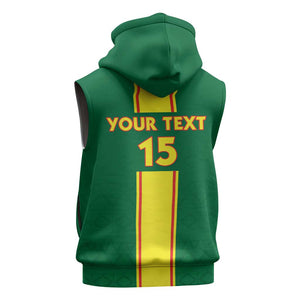 Custom Republique du Congo Football Sleeveless Hoodie Go Ba Diabulu ya Mbwaki Green Color - African Pride