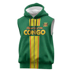 Custom Republique du Congo Football Sleeveless Zip Hoodie Go Ba Diabulu ya Mbwaki Green Color - African Pride