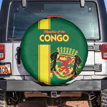 Republique du Congo Football Spare Tire Cover Go Ba Diabulu ya Mbwaki Green Color - African Pride