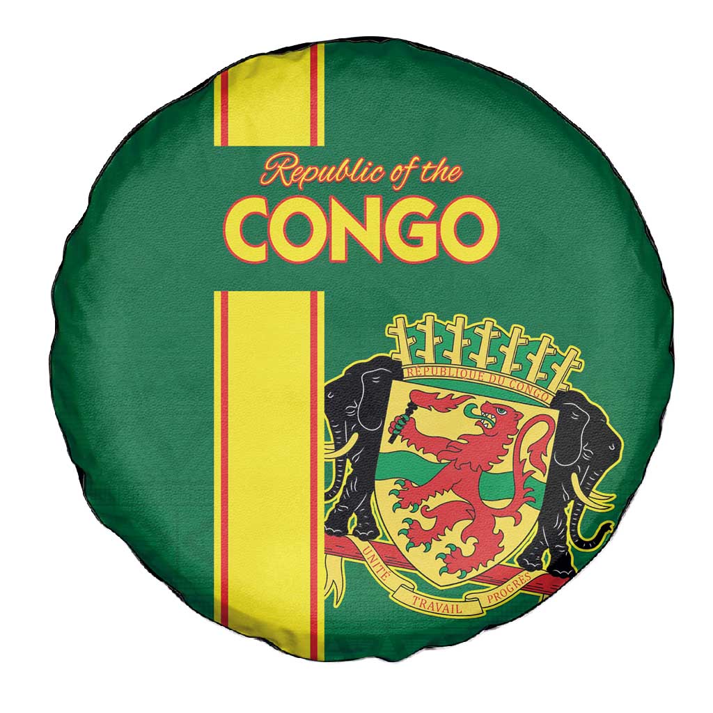 Republique du Congo Football Spare Tire Cover Go Ba Diabulu ya Mbwaki Green Color - African Pride