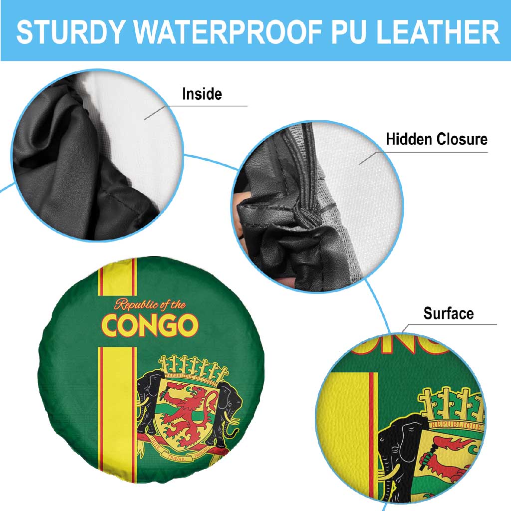 Republique du Congo Football Spare Tire Cover Go Ba Diabulu ya Mbwaki Green Color - African Pride
