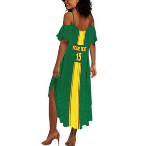 Custom Republique du Congo Football Summer Maxi Dress Go Ba Diabulu ya Mbwaki Green Color - African Pride