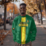 Custom Republique du Congo Football Sweatshirt Go Ba Diabulu ya Mbwaki Green Color - African Pride