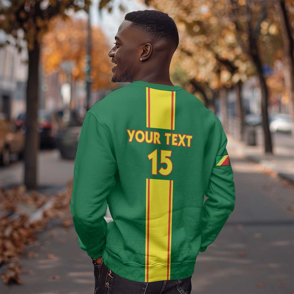 Custom Republique du Congo Football Sweatshirt Go Ba Diabulu ya Mbwaki Green Color - African Pride