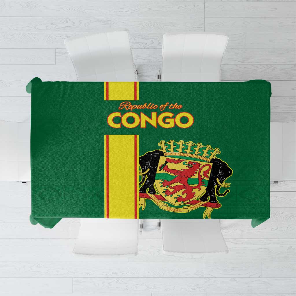 Republique du Congo Football Tablecloth Go Ba Diabulu ya Mbwaki Green Color - African Pride