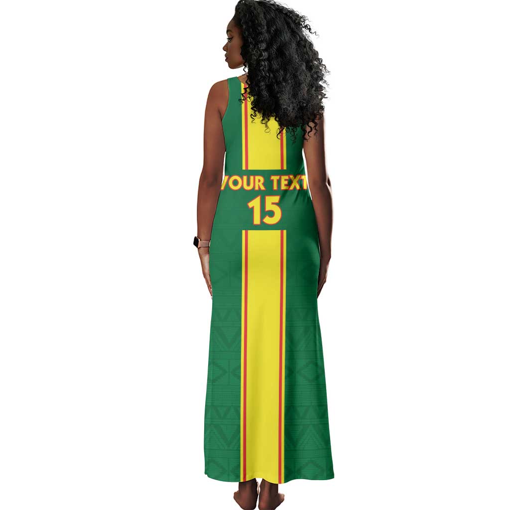 Custom Republique du Congo Football Tank Maxi Dress Go Ba Diabulu ya Mbwaki Green Color - African Pride