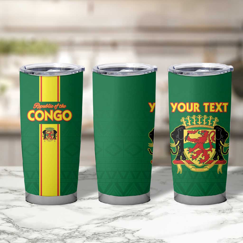Custom Republique du Congo Football Tumbler Cup Go Ba Diabulu ya Mbwaki Green Color - African Pride