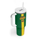 Custom Republique du Congo Football Tumbler With Handle Go Ba Diabulu ya Mbwaki Green Color - African Pride