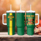 Custom Republique du Congo Football Tumbler With Handle Go Ba Diabulu ya Mbwaki Green Color - African Pride