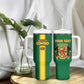 Custom Republique du Congo Football Tumbler With Handle Go Ba Diabulu ya Mbwaki Green Color - African Pride