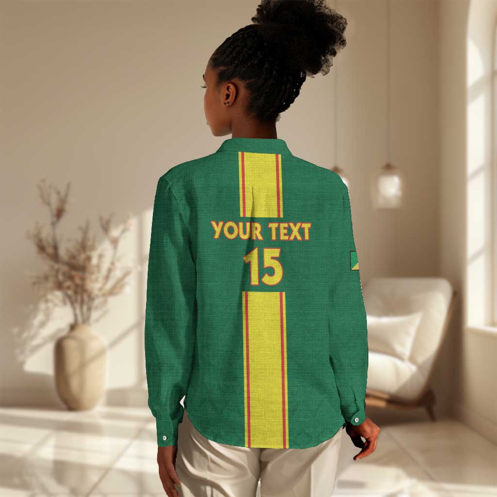 Custom Republique du Congo Football Women Casual Shirt Go Ba Diabulu ya Mbwaki Green Color - African Pride
