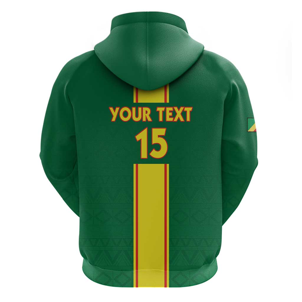 Custom Republique du Congo Football Zip Hoodie Go Ba Diabulu ya Mbwaki Green Color - African Pride