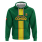 Custom Republique du Congo Football Zip Hoodie Go Ba Diabulu ya Mbwaki Green Color - African Pride