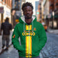 Custom Republique du Congo Football Zip Hoodie Go Ba Diabulu ya Mbwaki Green Color - African Pride