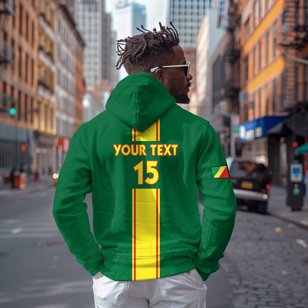 Custom Republique du Congo Football Zip Hoodie Go Ba Diabulu ya Mbwaki Green Color - African Pride