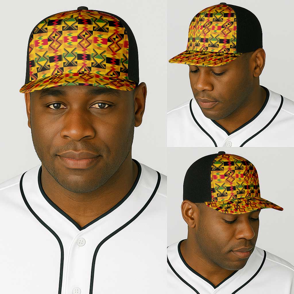 African Emaa Da Kente Pattern Baseball Net Cap - African Pride
