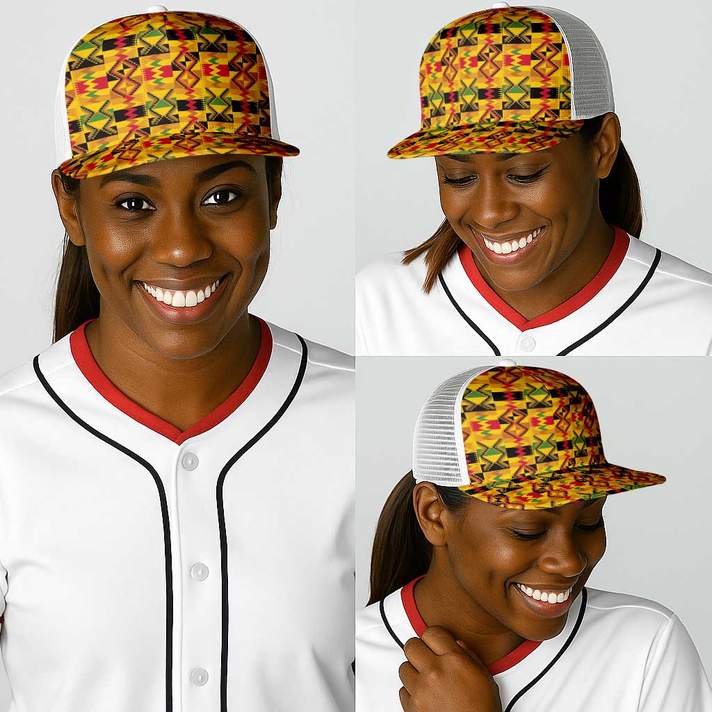 African Emaa Da Kente Pattern Baseball Net Cap - African Pride