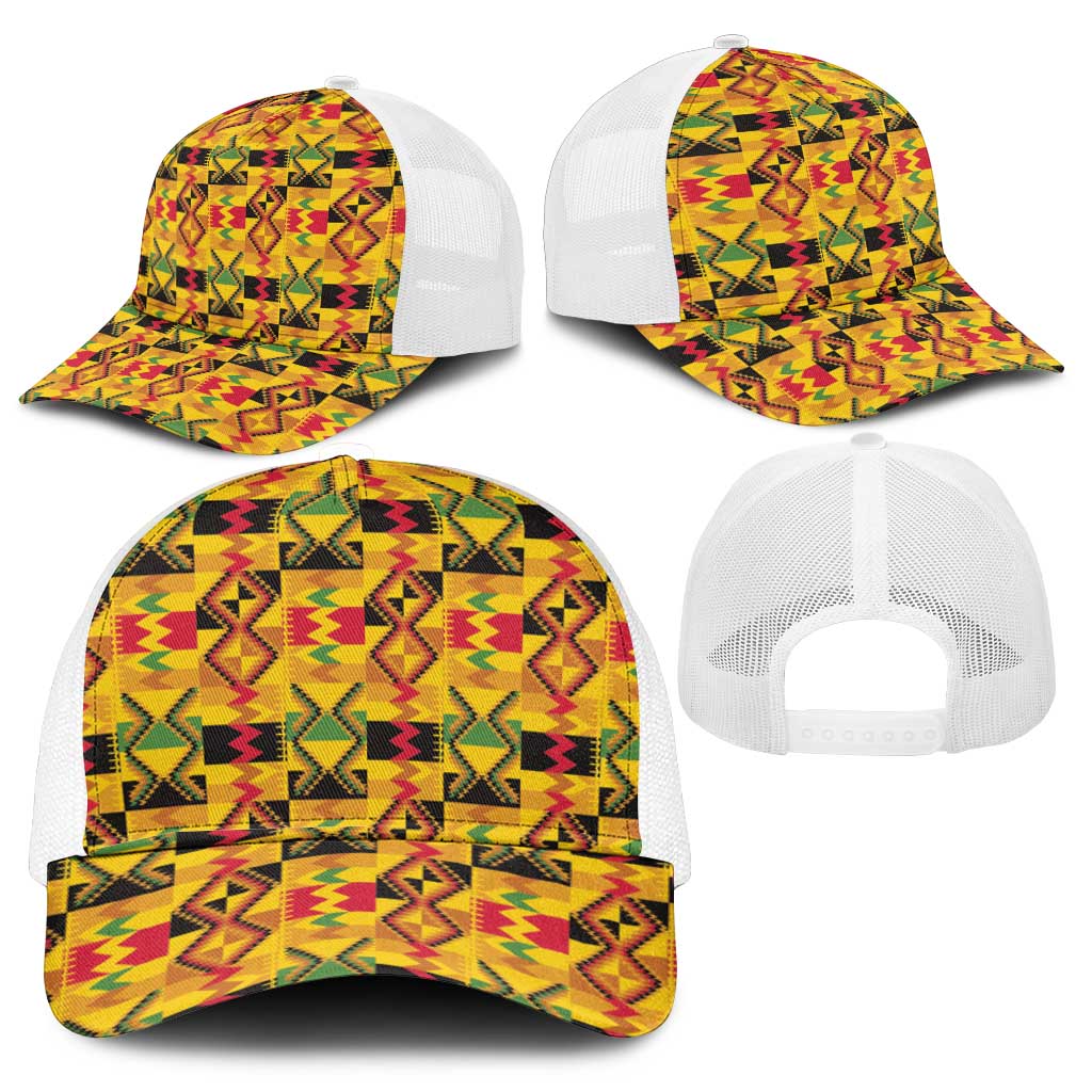 African Emaa Da Kente Pattern Mesh Trucker Cap - African Pride