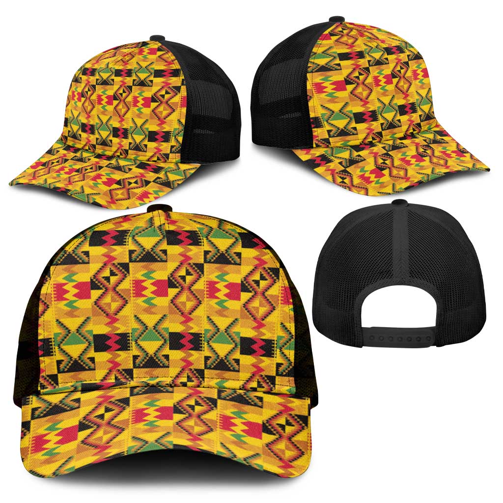 African Emaa Da Kente Pattern Mesh Trucker Cap - African Pride