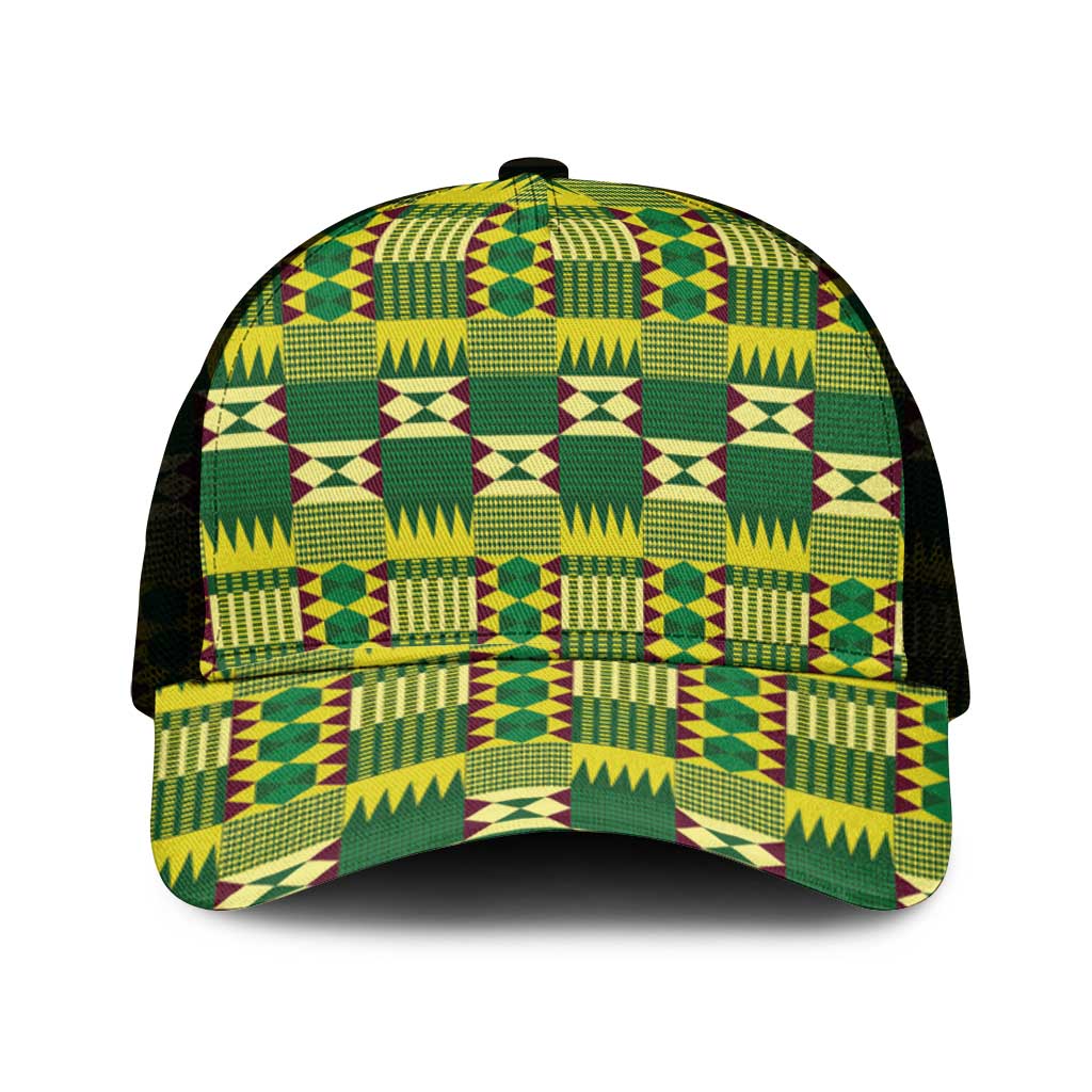 African Sika Fre Mogya Kente Pattern Baseball Net Cap - African Pride