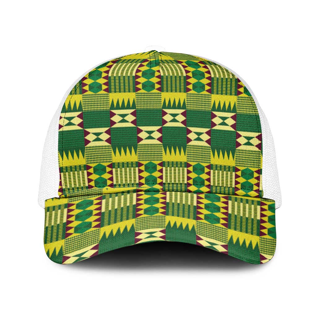 African Sika Fre Mogya Kente Pattern Baseball Net Cap - African Pride