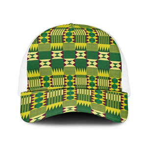 African Sika Fre Mogya Kente Pattern Baseball Net Cap - African Pride