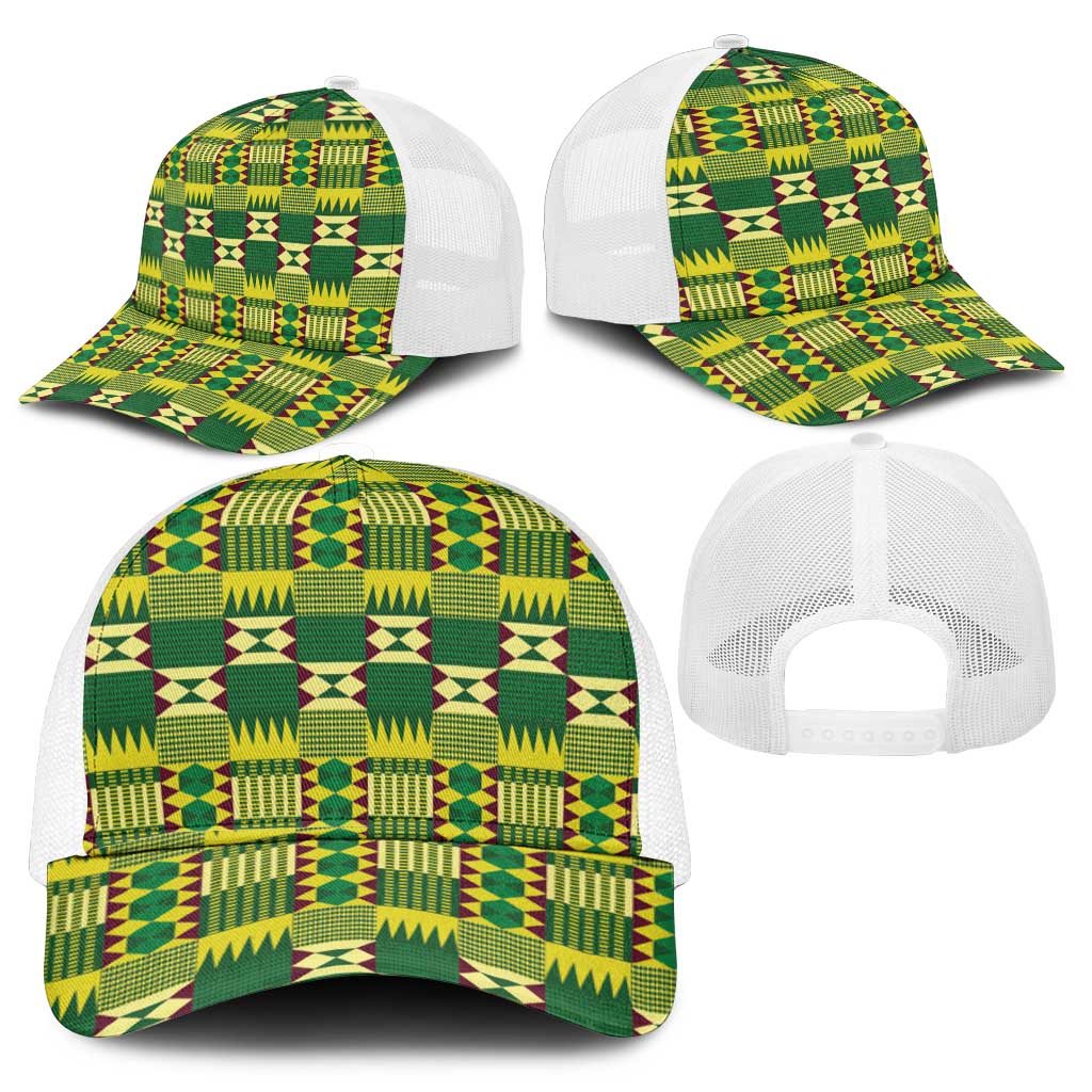 African Sika Fre Mogya Kente Pattern Baseball Net Cap - African Pride