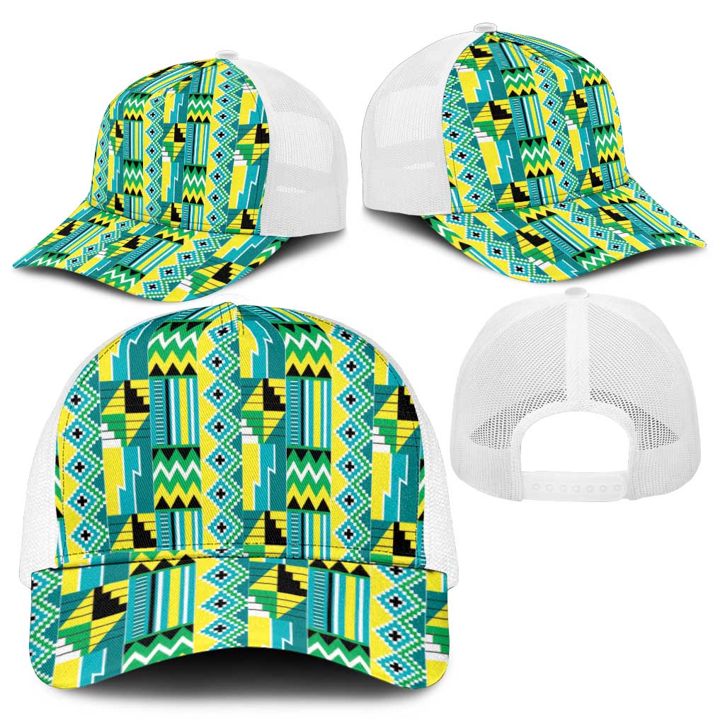 African Nkyinkyin Kente Pattern Baseball Net Cap - African Pride
