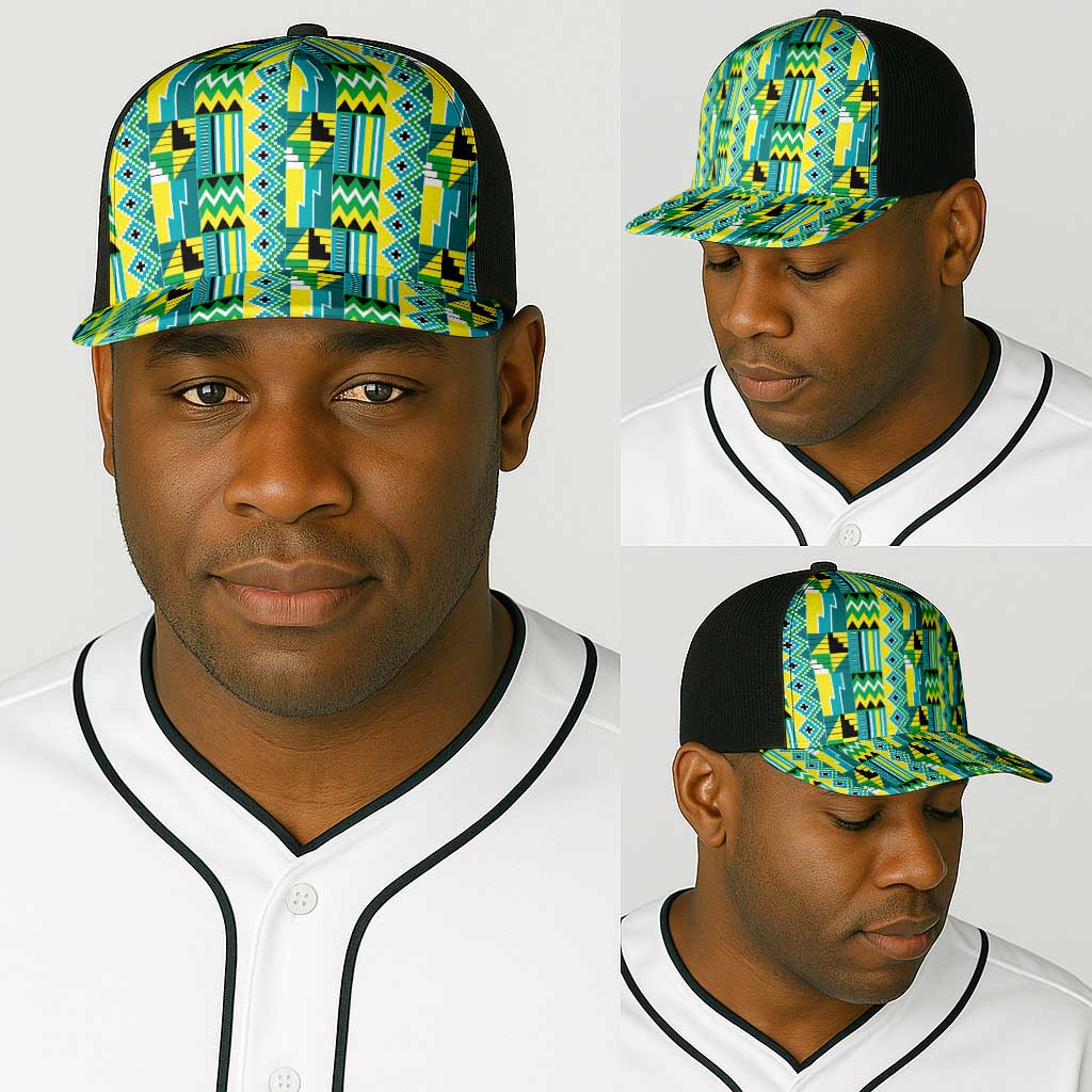 African Nkyinkyin Kente Pattern Baseball Net Cap - African Pride