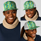 African Nkyinkyin Kente Pattern Mesh Trucker Cap - African Pride