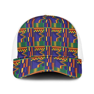 African Fathia Fata Nkrumah Kente Pattern Baseball Net Cap - African Pride