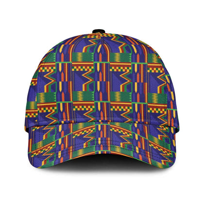 African Fathia Fata Nkrumah Kente Pattern Classic Cap - African Pride