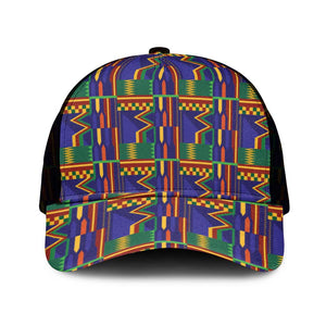 African Fathia Fata Nkrumah Kente Pattern Mesh Trucker Cap - African Pride