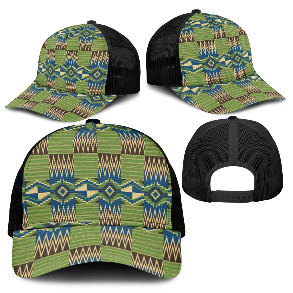 African Obaakofo Mmu Man Kente Pattern Baseball Net Cap - African Pride