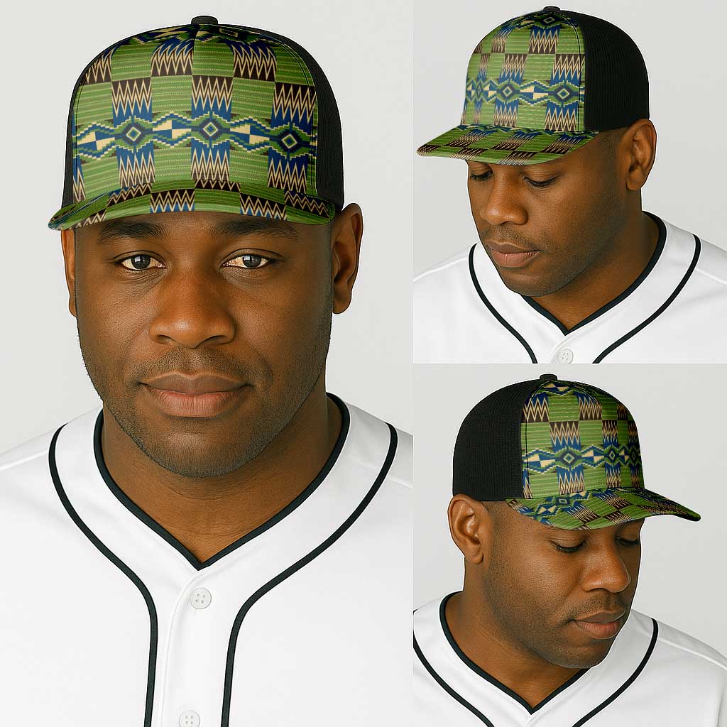 African Obaakofo Mmu Man Kente Pattern Baseball Net Cap - African Pride