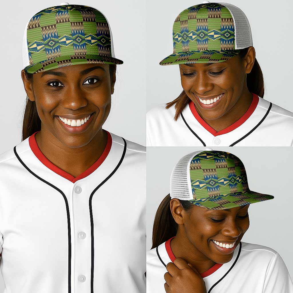 African Obaakofo Mmu Man Kente Pattern Baseball Net Cap - African Pride