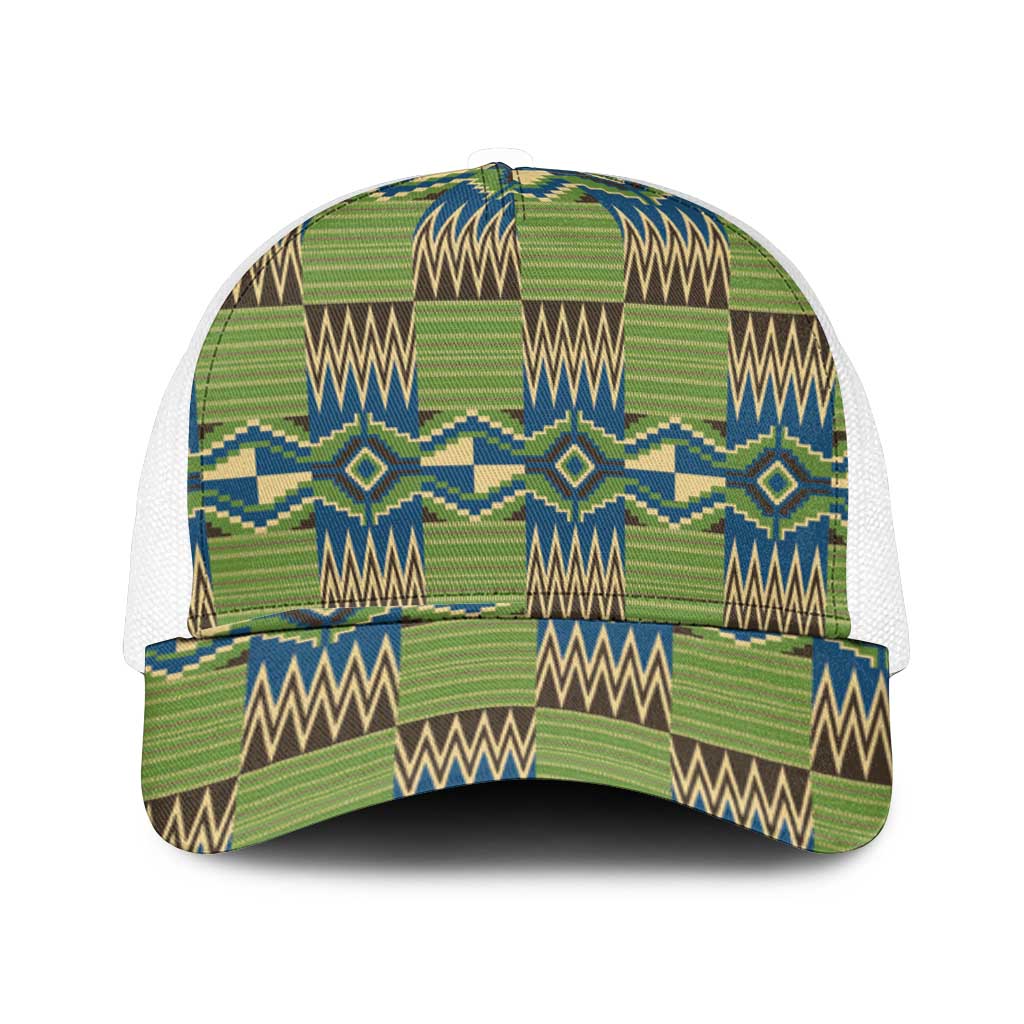African Obaakofo Mmu Man Kente Pattern Mesh Trucker Cap - African Pride