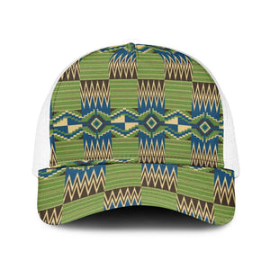 African Obaakofo Mmu Man Kente Pattern Mesh Trucker Cap - African Pride