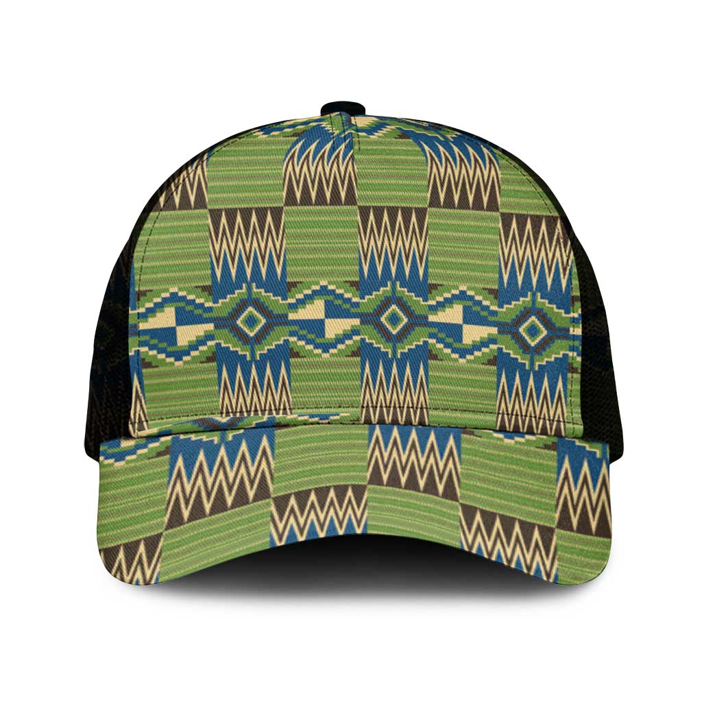 African Obaakofo Mmu Man Kente Pattern Mesh Trucker Cap - African Pride