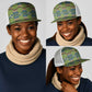 African Obaakofo Mmu Man Kente Pattern Mesh Trucker Cap - African Pride