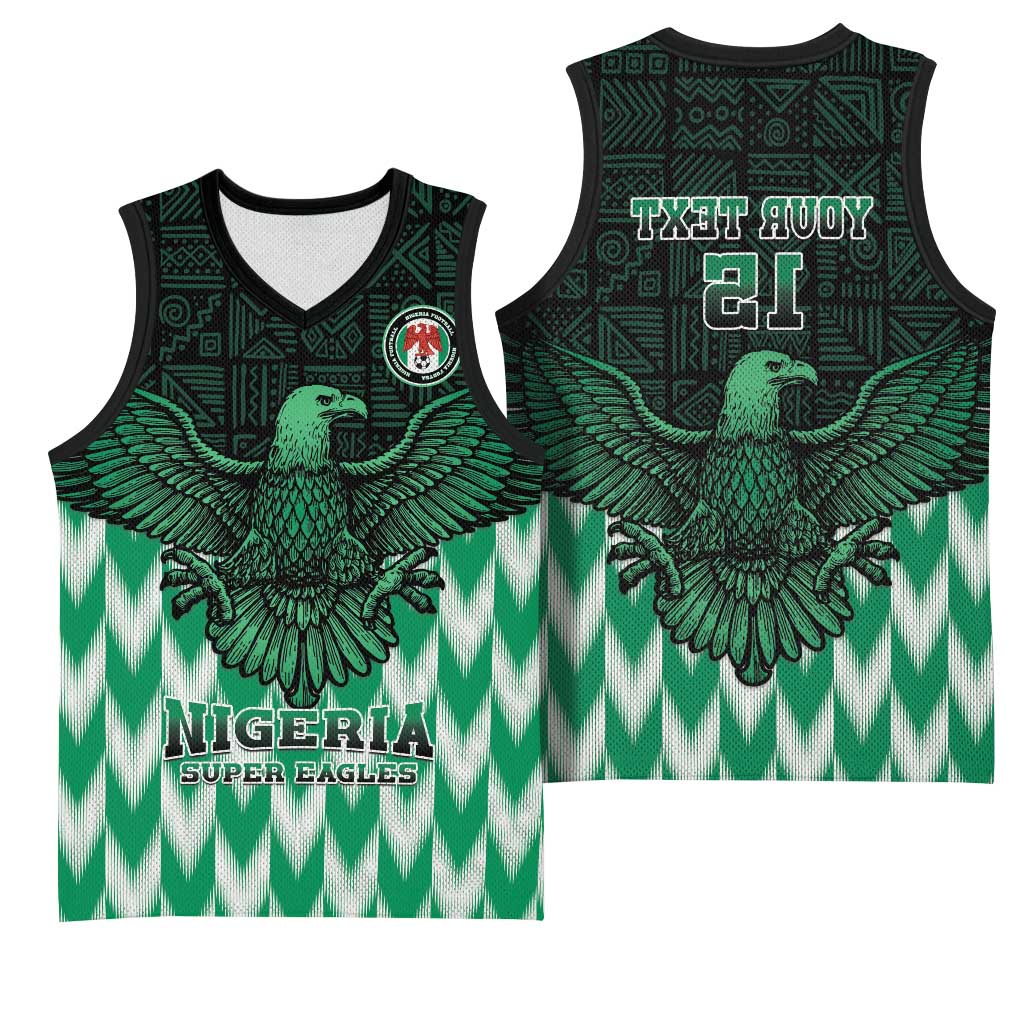 Custom Nigeria Football Basketball Jersey African Pattern - African Pride