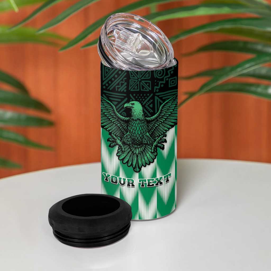 Custom Nigeria Football 4 in 1 Can Cooler Tumbler African Pattern