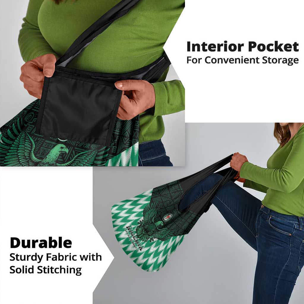 Custom Nigeria Football Grocery Bag African Pattern