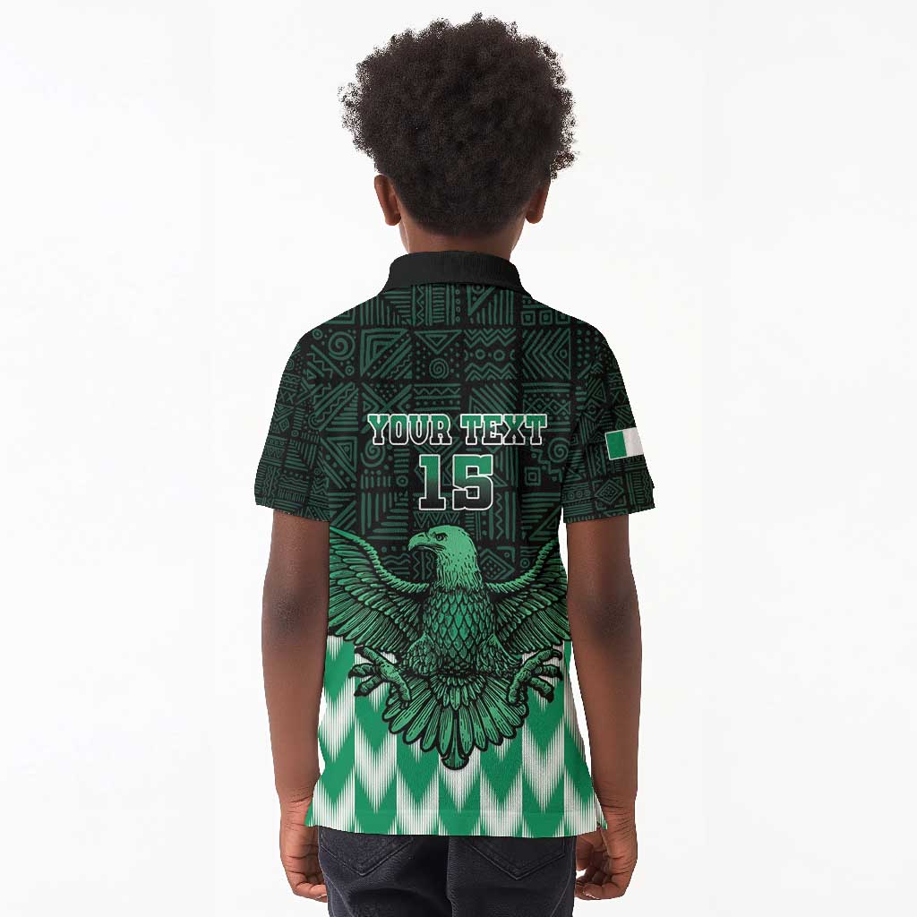 Custom Nigeria Football Kid Polo Shirt African Pattern