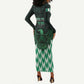 Custom Nigeria Football Long Sleeve Bodycon Dress African Pattern LT15