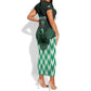 Custom Nigeria Football Short Sleeve Bodycon Dress African Pattern LT15