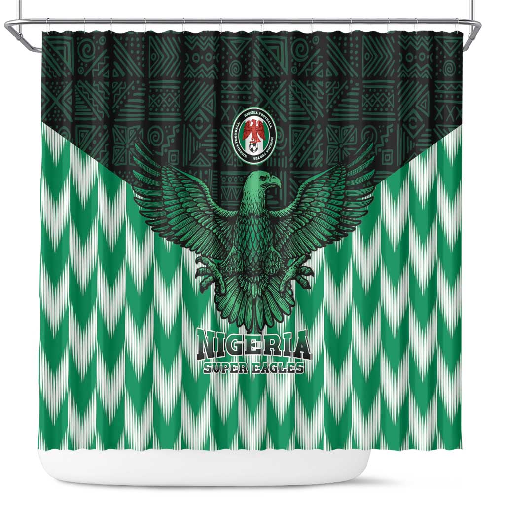 Custom Nigeria Football Shower Curtain African Pattern